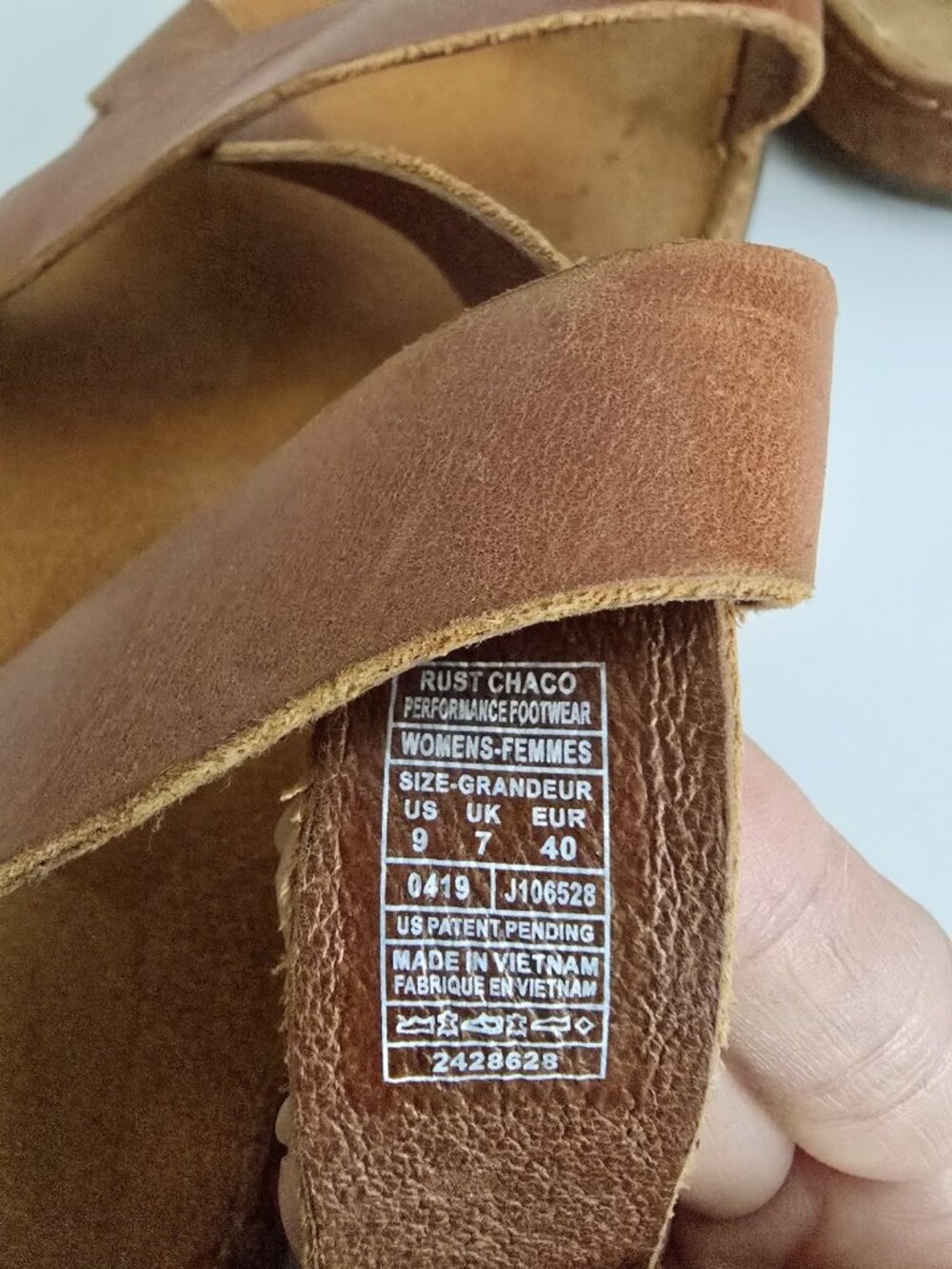 Chaco Wayfarer Strappy Sandals 9 Womens Buckle Rust Brown Leather Shoes Open Toe - Picture 7 of 13